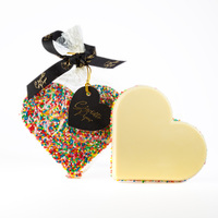 100g Chocolate Sprinkle Heart White