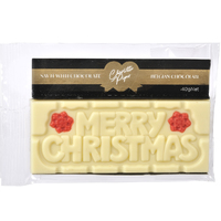 Merry Christmas Chocolate Bar 40g White Chocolate