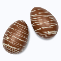 Small Hollow 50g each Egg Dark with White Stripes 2 Pack