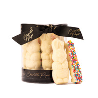 Small Standing Bunny 100g White Chocolate with Sprinkles