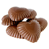 6 Large Solid Chocolate Hearts