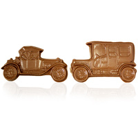 2 Solid Chocolate Vintage Cars