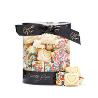 130g Tiny Hearts White Chocolate with Sprinkles