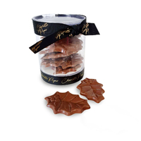Milk Chocolate Holly Leaves with Sprinkles 90g