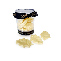 White Chocolate Holly Leaves with Sprinkles 90g